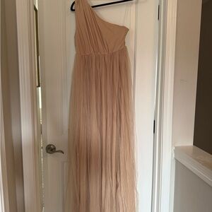 Elegant One-Shoulder Cream Dress